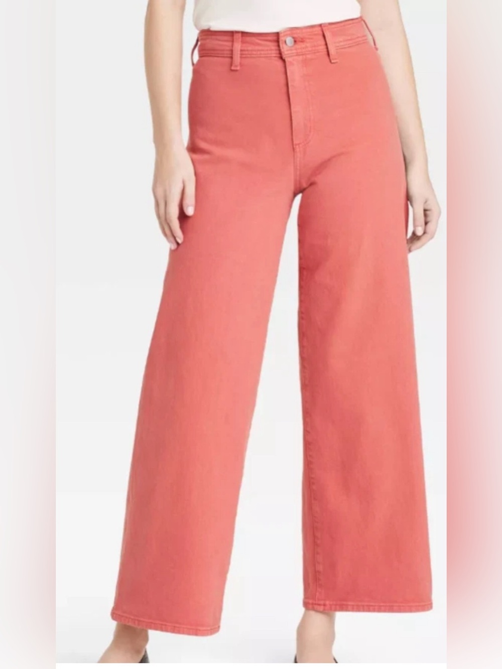 Universal Thread Coral Sailor Wide Leg Ankle Jeans High Rise Size 12 NWT